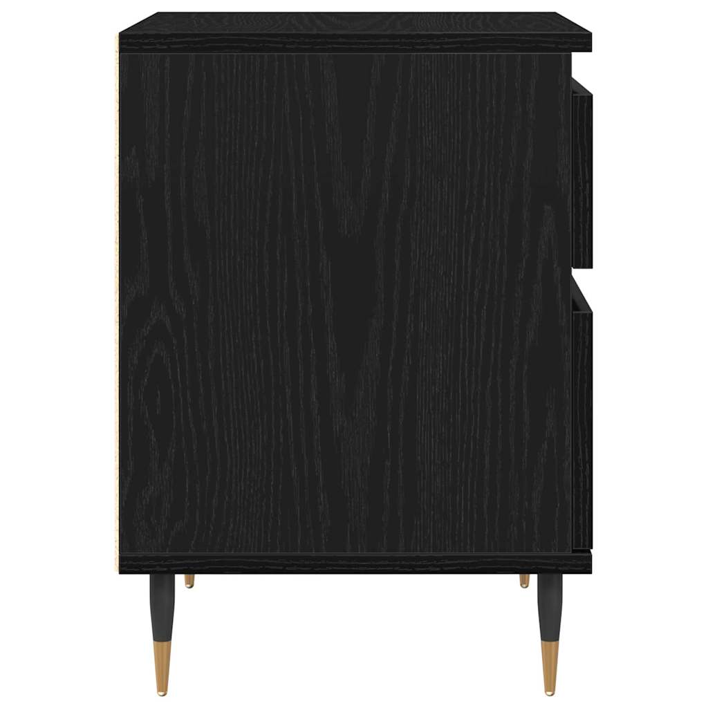 vidaXL Szafka Nocna z szufladą 2 pcs Czarny Dąb 40 x 35 x 50 cm