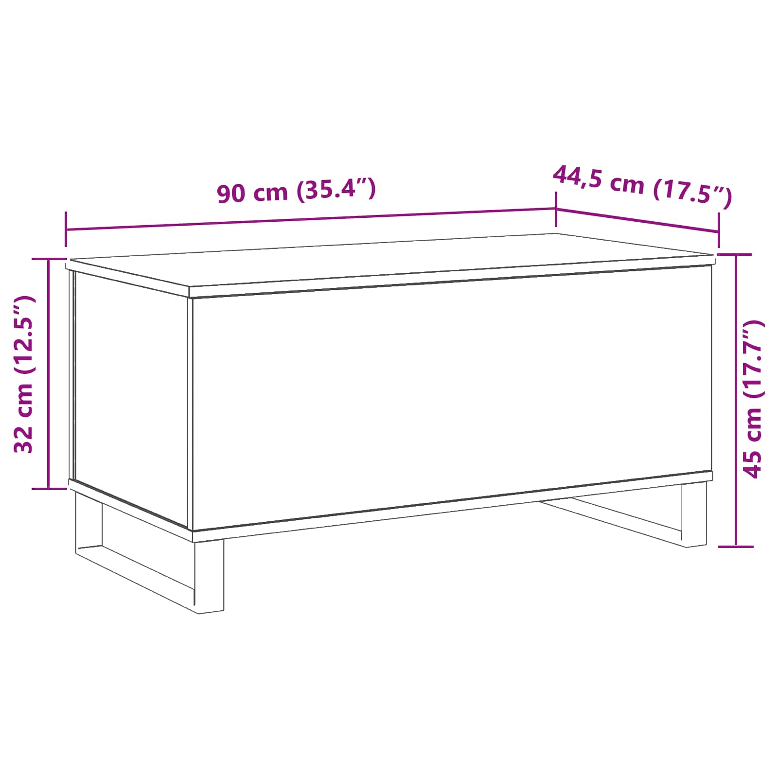 vidaXL Stolik kawowy Czarny Dąb 90 x 44,5 x 45 cm