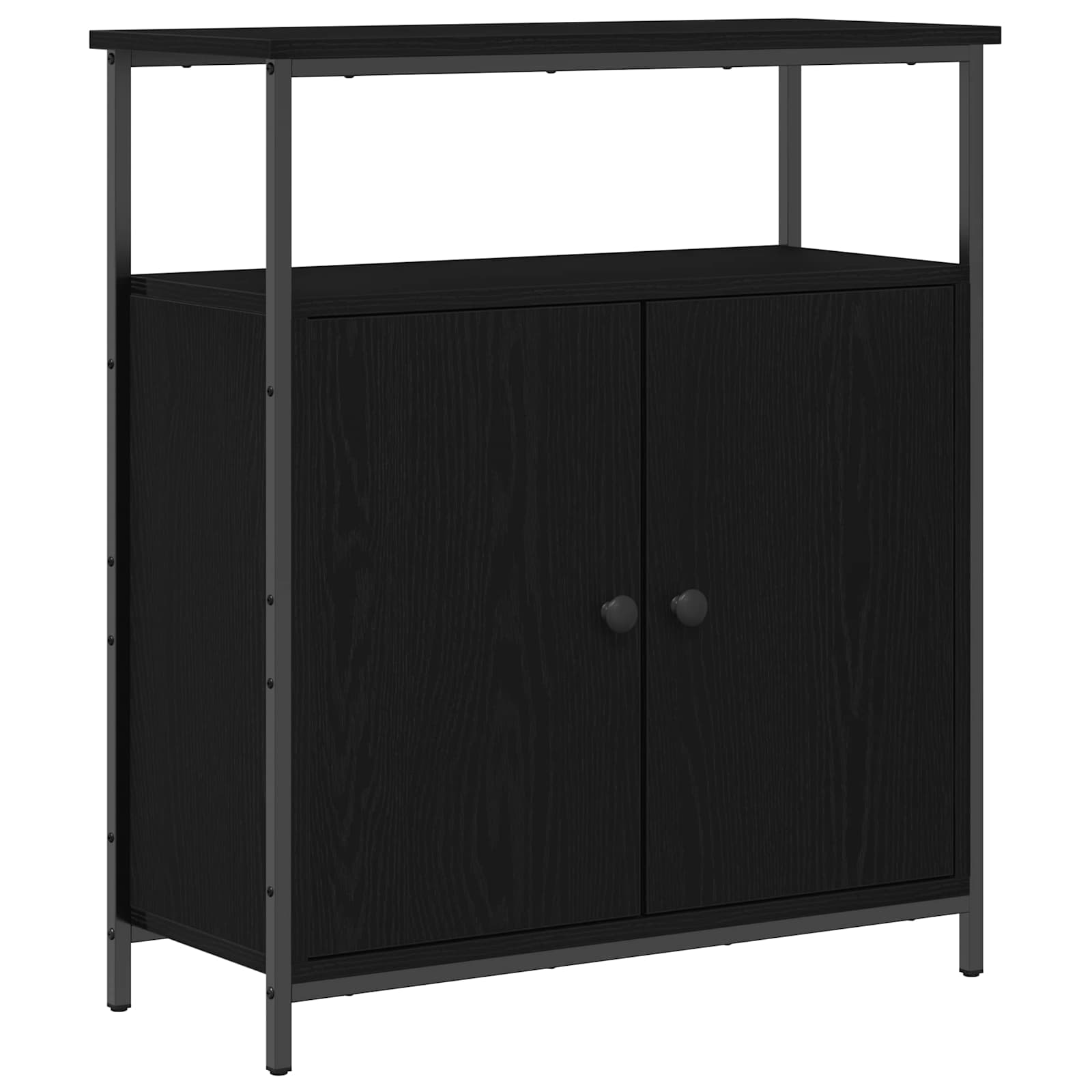 vidaXL Bufet Czarny Dąb 70 x 30 x 80 cm Materiał drewnopochodny