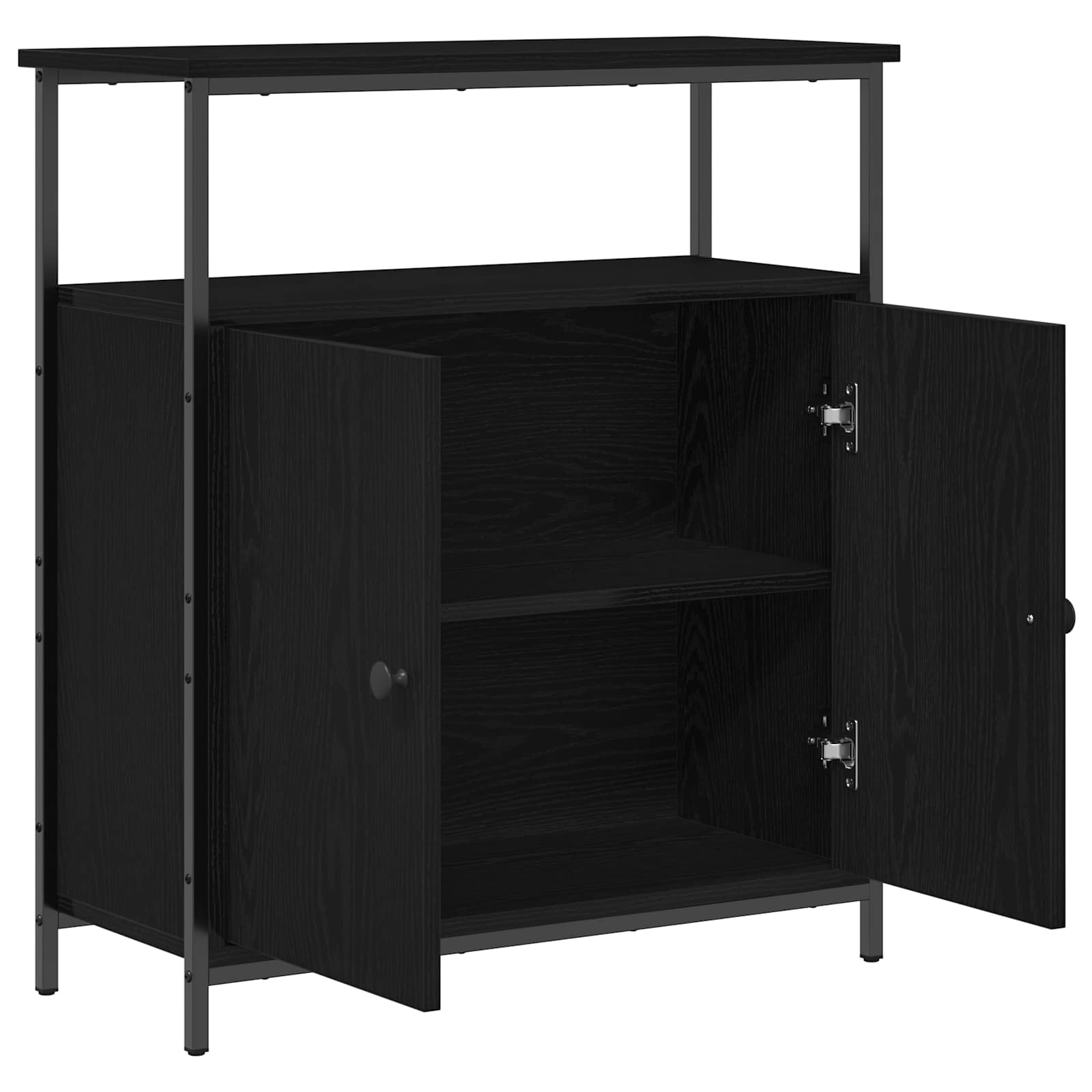 vidaXL Bufet Czarny Dąb 70 x 30 x 80 cm Materiał drewnopochodny
