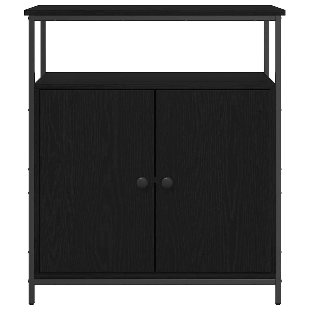 vidaXL Bufet Czarny Dąb 70 x 30 x 80 cm Materiał drewnopochodny
