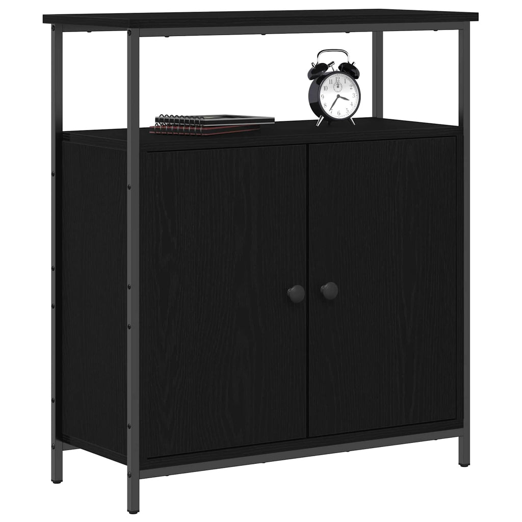 vidaXL Bufet Czarny Dąb 70 x 30 x 80 cm Materiał drewnopochodny