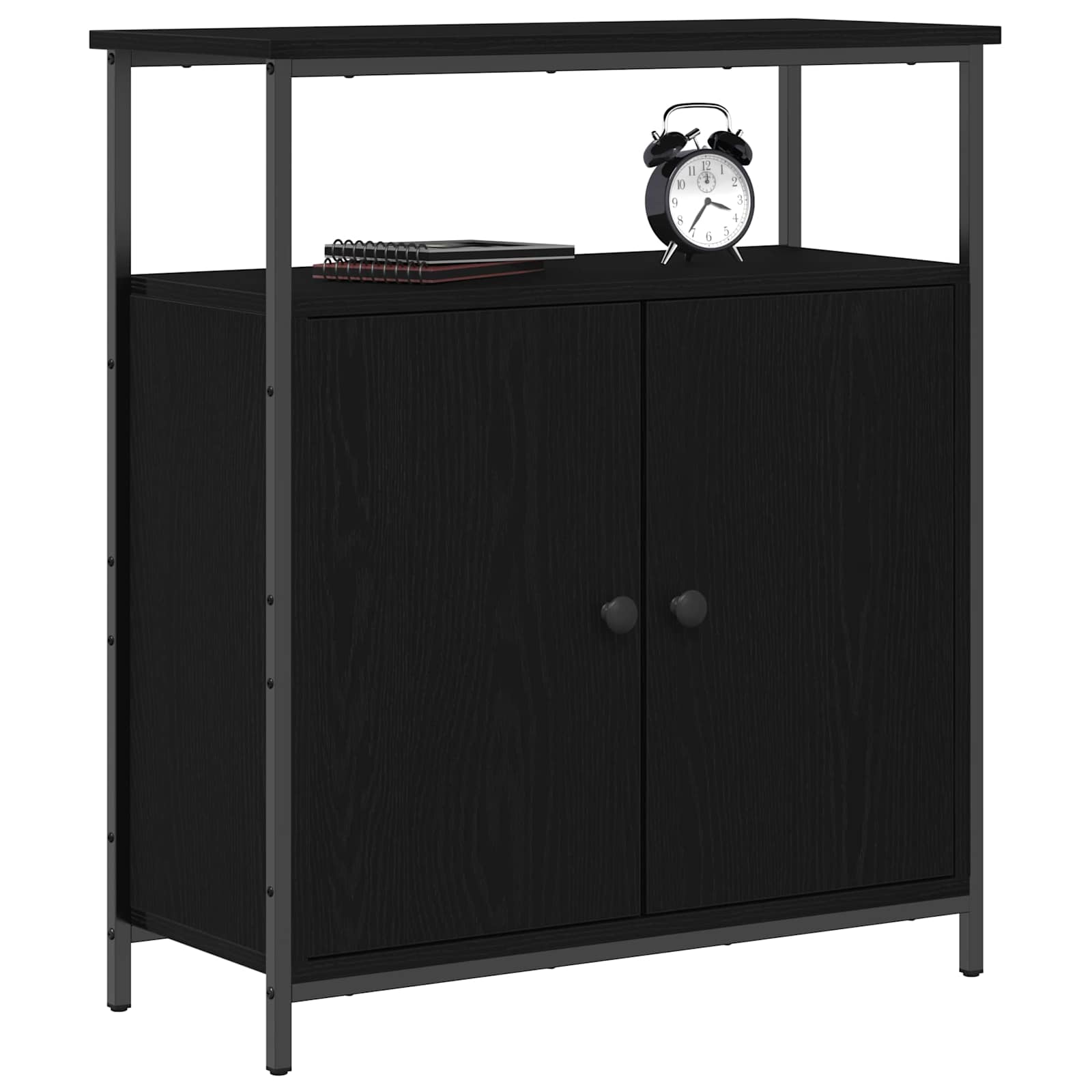 vidaXL Bufet Czarny Dąb 70 x 30 x 80 cm Materiał drewnopochodny