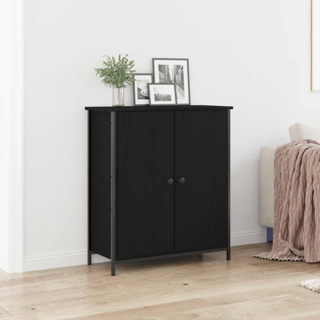 vidaXL Bufet Czarny Dąb 70 x 30 x 80 cm Materiał drewnopochodny