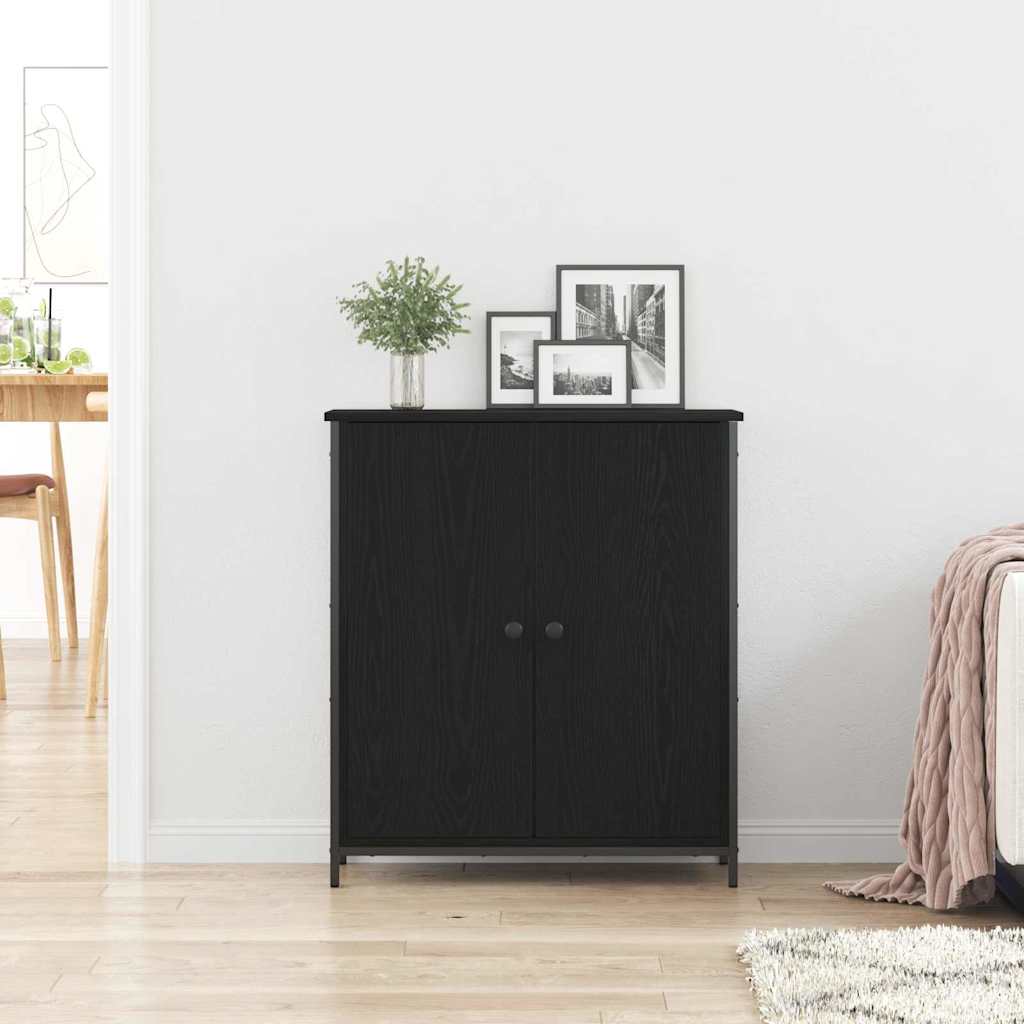 vidaXL Bufet Czarny Dąb 70 x 30 x 80 cm Materiał drewnopochodny