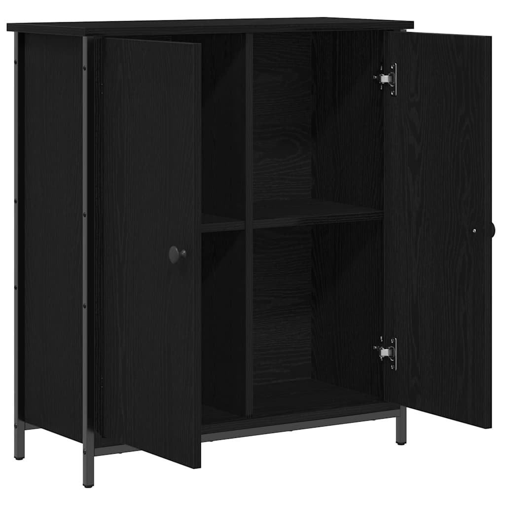 vidaXL Bufet Czarny Dąb 70 x 30 x 80 cm Materiał drewnopochodny