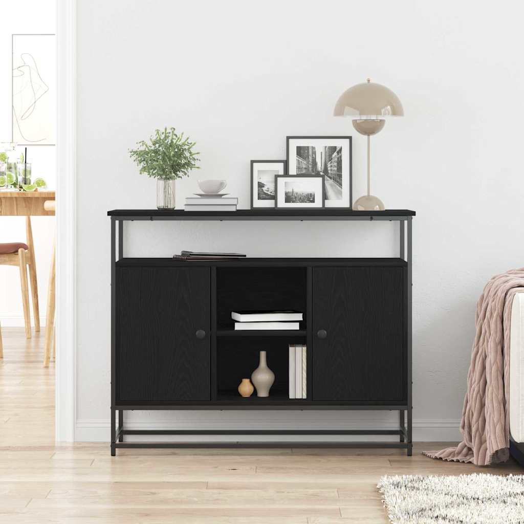 vidaXL Bufet Czarny Dąb 100 x 35 x 80 cm Materiał drewnopochodny