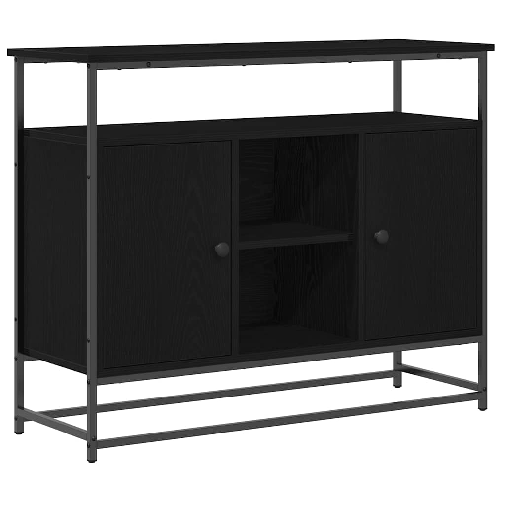 vidaXL Bufet Czarny Dąb 100 x 35 x 80 cm Materiał drewnopochodny