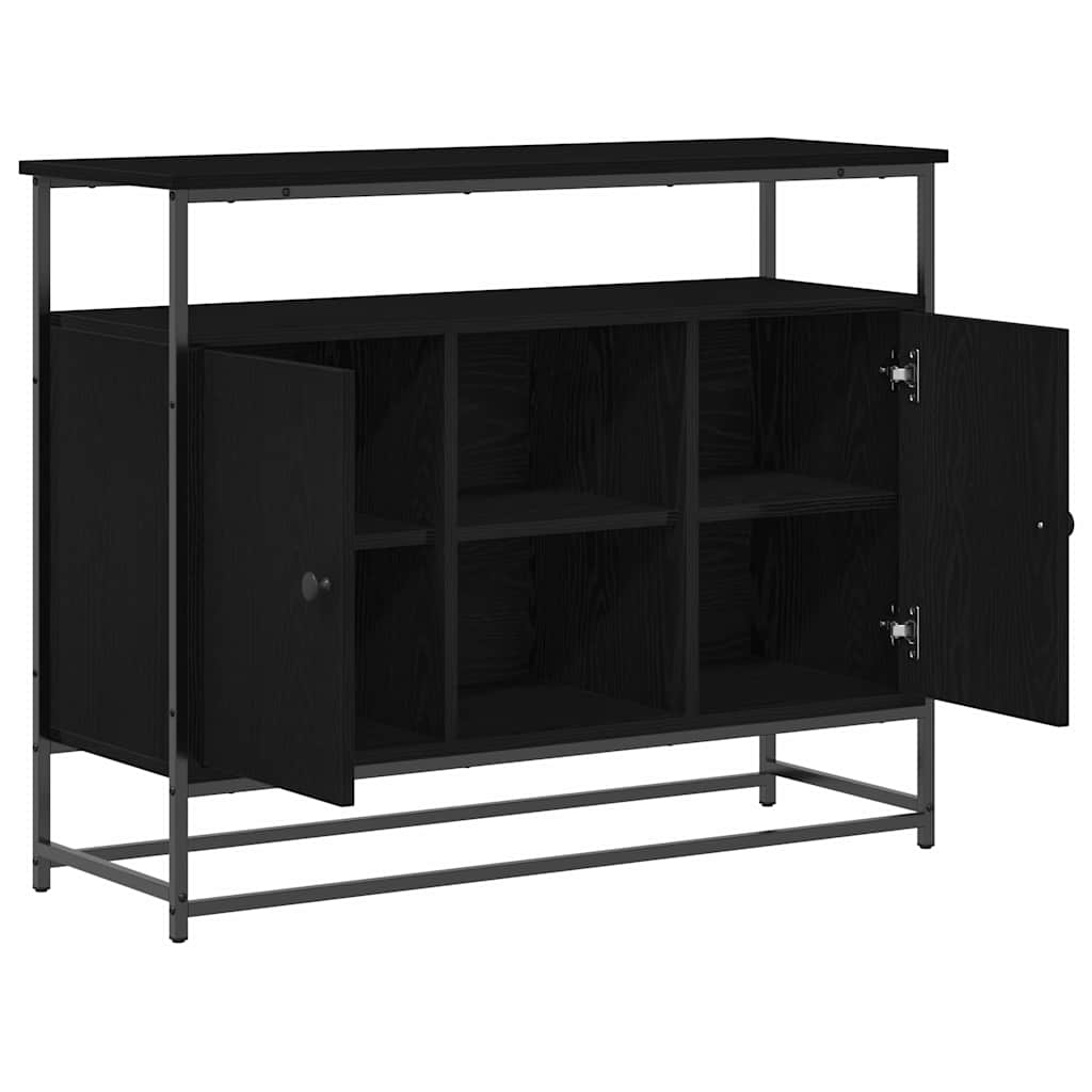 vidaXL Bufet Czarny Dąb 100 x 35 x 80 cm Materiał drewnopochodny