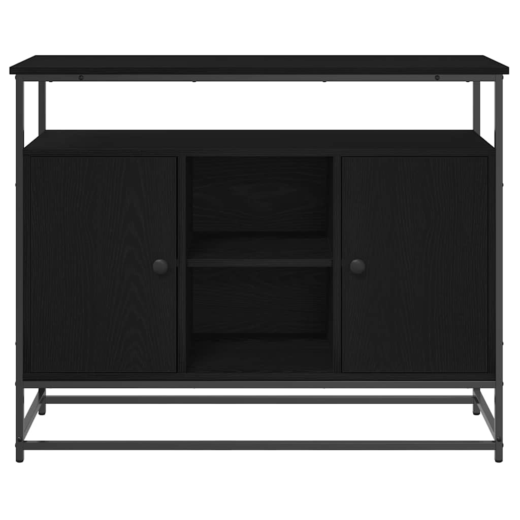 vidaXL Bufet Czarny Dąb 100 x 35 x 80 cm Materiał drewnopochodny