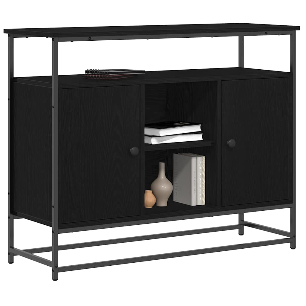 vidaXL Bufet Czarny Dąb 100 x 35 x 80 cm Materiał drewnopochodny