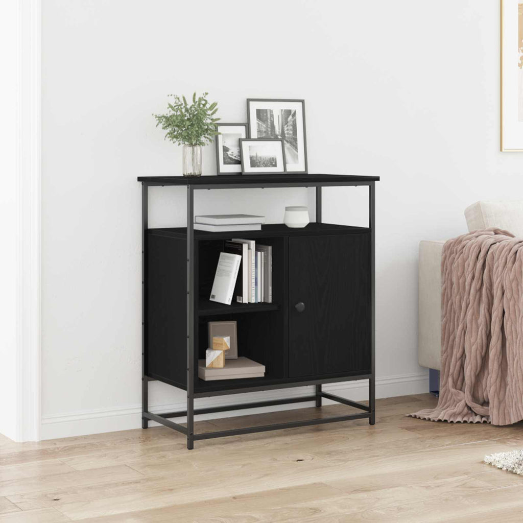vidaXL Bufet Czarny Dąb 69 x 35 x 80 cm Materiał drewnopochodny