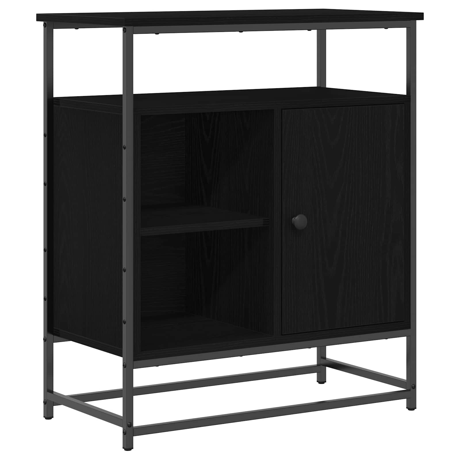 vidaXL Bufet Czarny Dąb 69 x 35 x 80 cm Materiał drewnopochodny