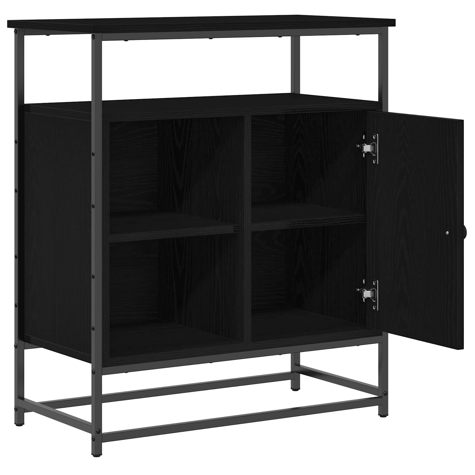 vidaXL Bufet Czarny Dąb 69 x 35 x 80 cm Materiał drewnopochodny