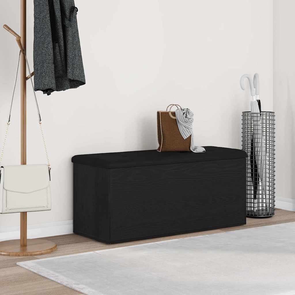 vidaXL Ławka z miejscem do przechowywania Czarny dąb 102 x 42 x 45 cm