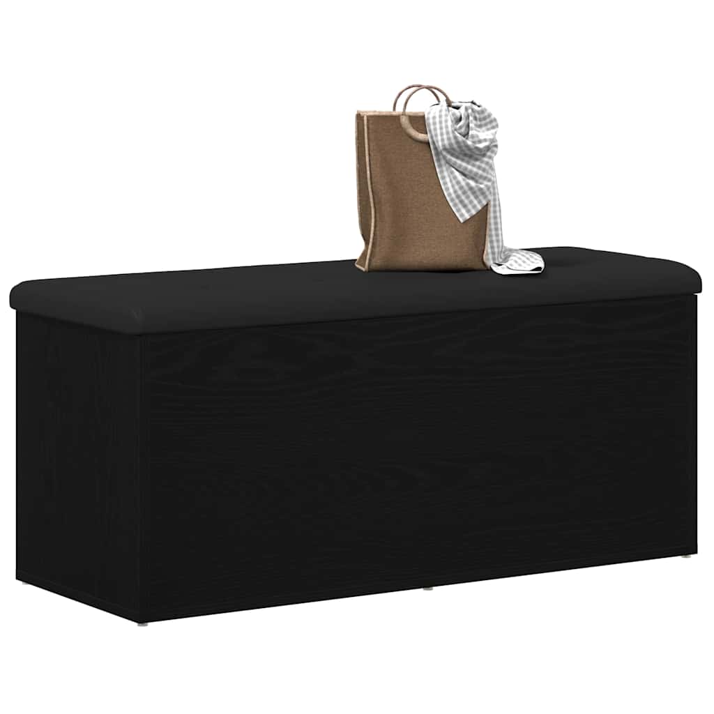 vidaXL Ławka z miejscem do przechowywania Czarny dąb 102 x 42 x 45 cm