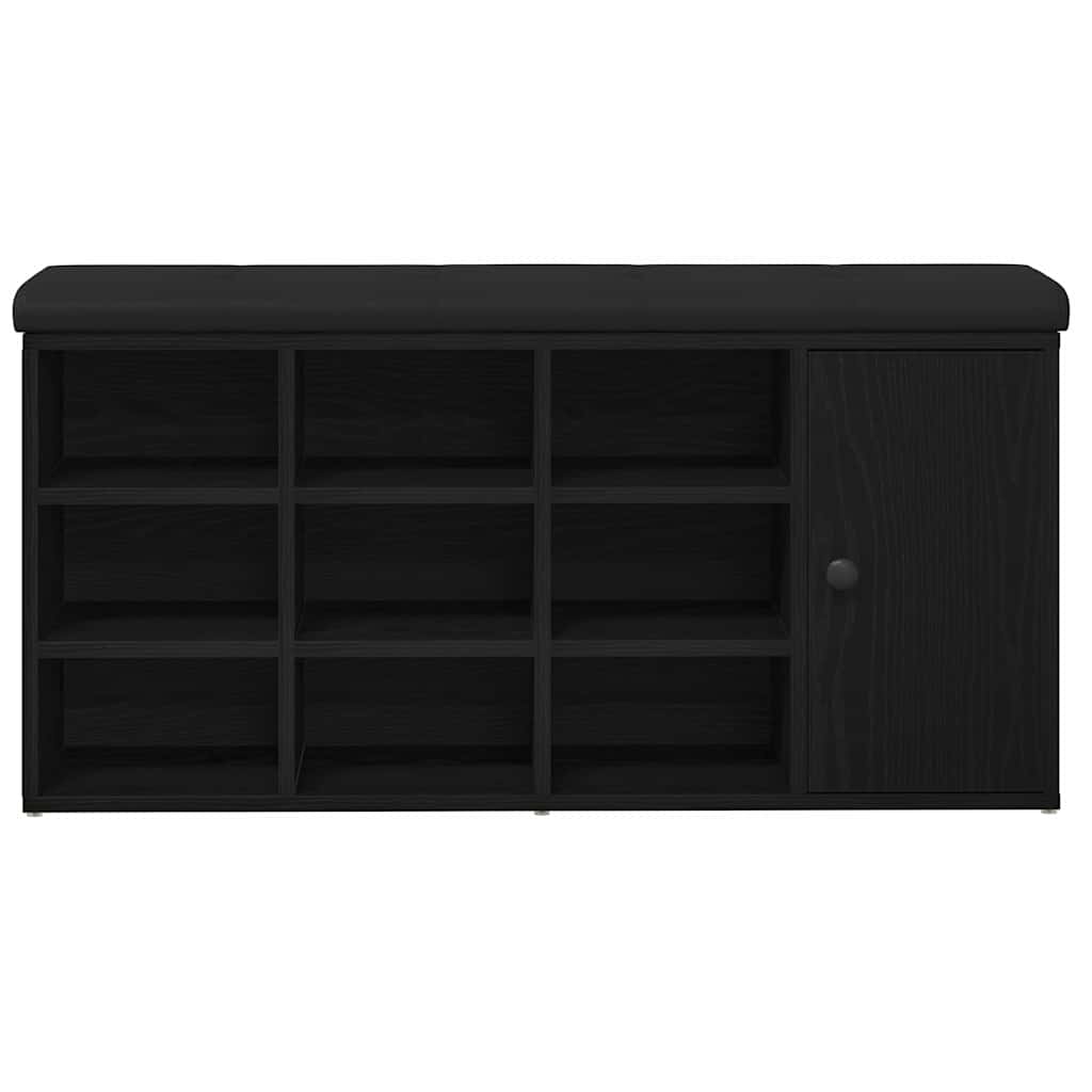 vidaXL Ławka z miejscem do przechowywania Czarny Dąb 102 x 32 x 50 cm
