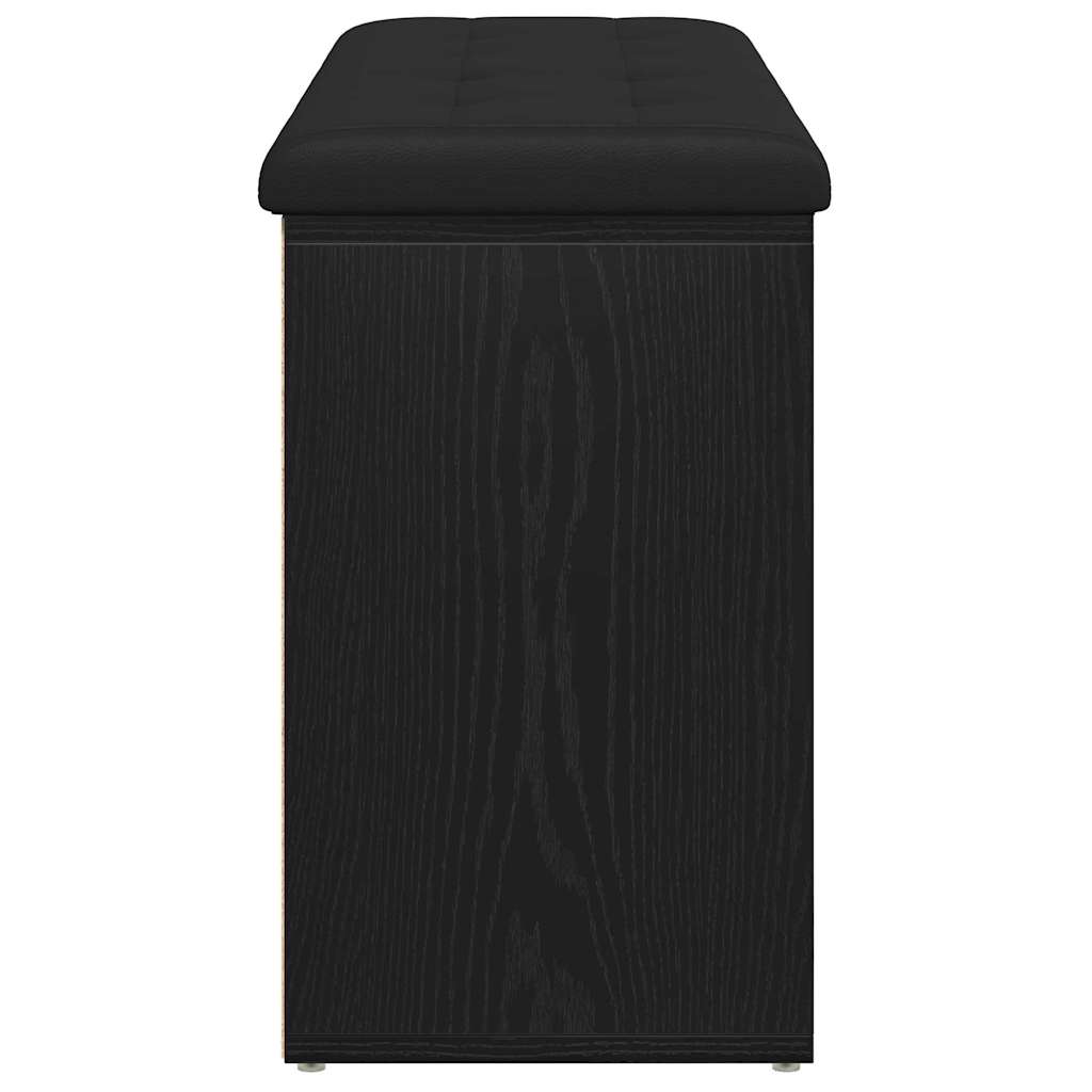vidaXL Ławka z miejscem do przechowywania Czarny Dąb 102 x 32 x 50 cm