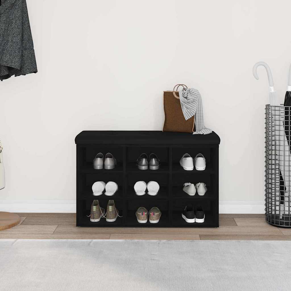 vidaXL Ławka na buty Czarny 82 x 32 x 50 cm Materiał drewnopochodny