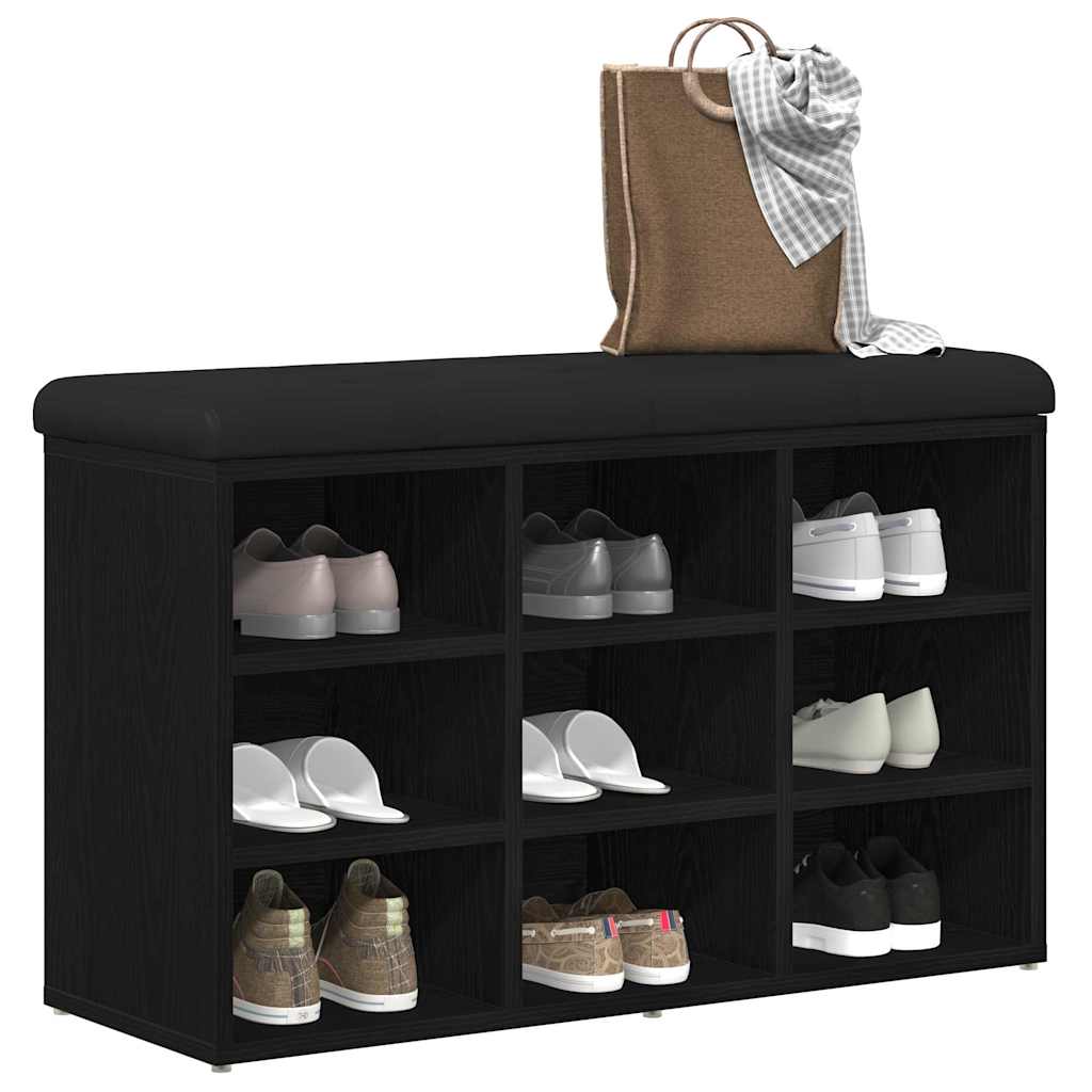 vidaXL Ławka na buty Czarny 82 x 32 x 50 cm Materiał drewnopochodny