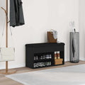 vidaXL Ławka na buty Czarny 80 x 30 x 45 cm Materiał drewnopochodny