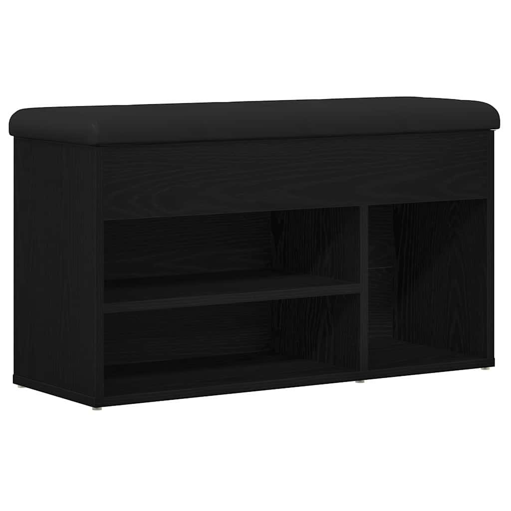 vidaXL Ławka na buty Czarny 80 x 30 x 45 cm Materiał drewnopochodny