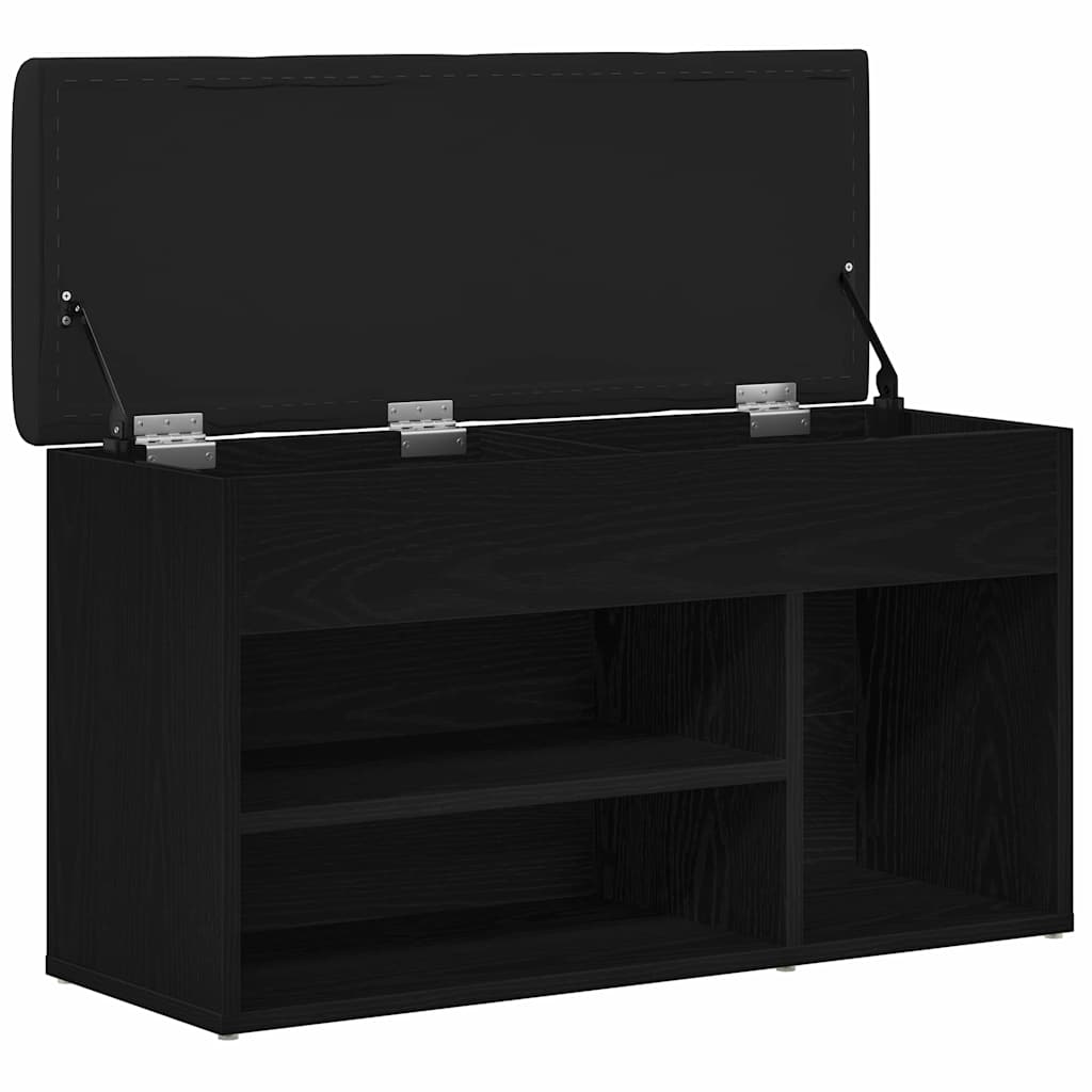 vidaXL Ławka na buty Czarny 80 x 30 x 45 cm Materiał drewnopochodny