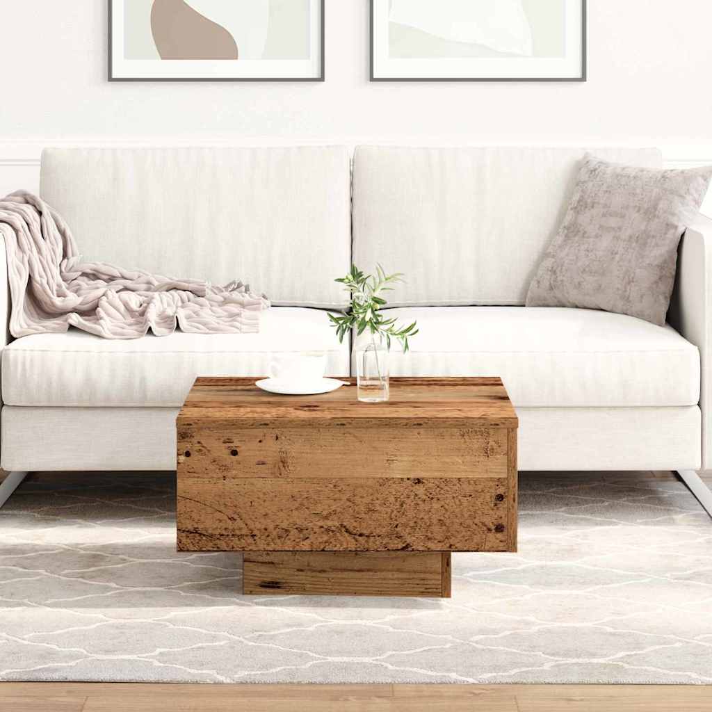 vidaXL Stolik kawowy Stare drewno 55 x 55 x 31 cm
