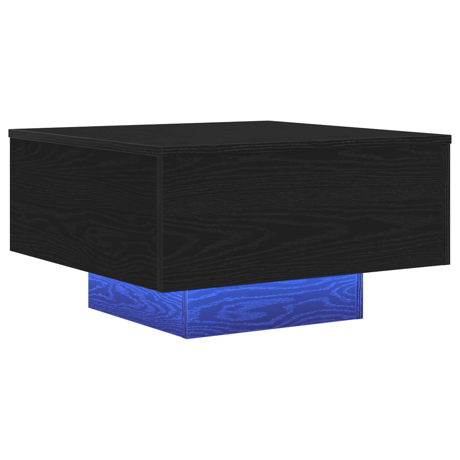 vidaXL Stolik kawowy Ze LED Lights Czarny Dąb 55 x 55 x 31 cm