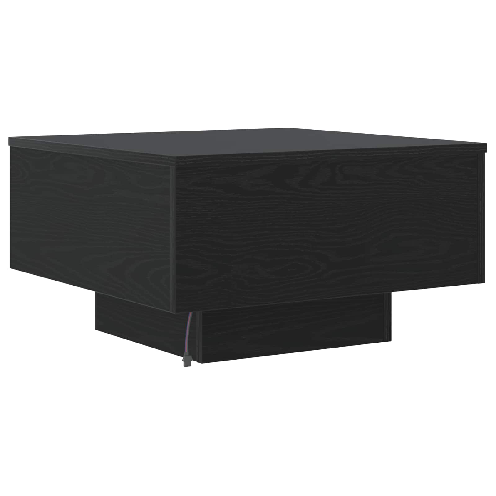 vidaXL Stolik kawowy Ze LED Lights Czarny Dąb 55 x 55 x 31 cm