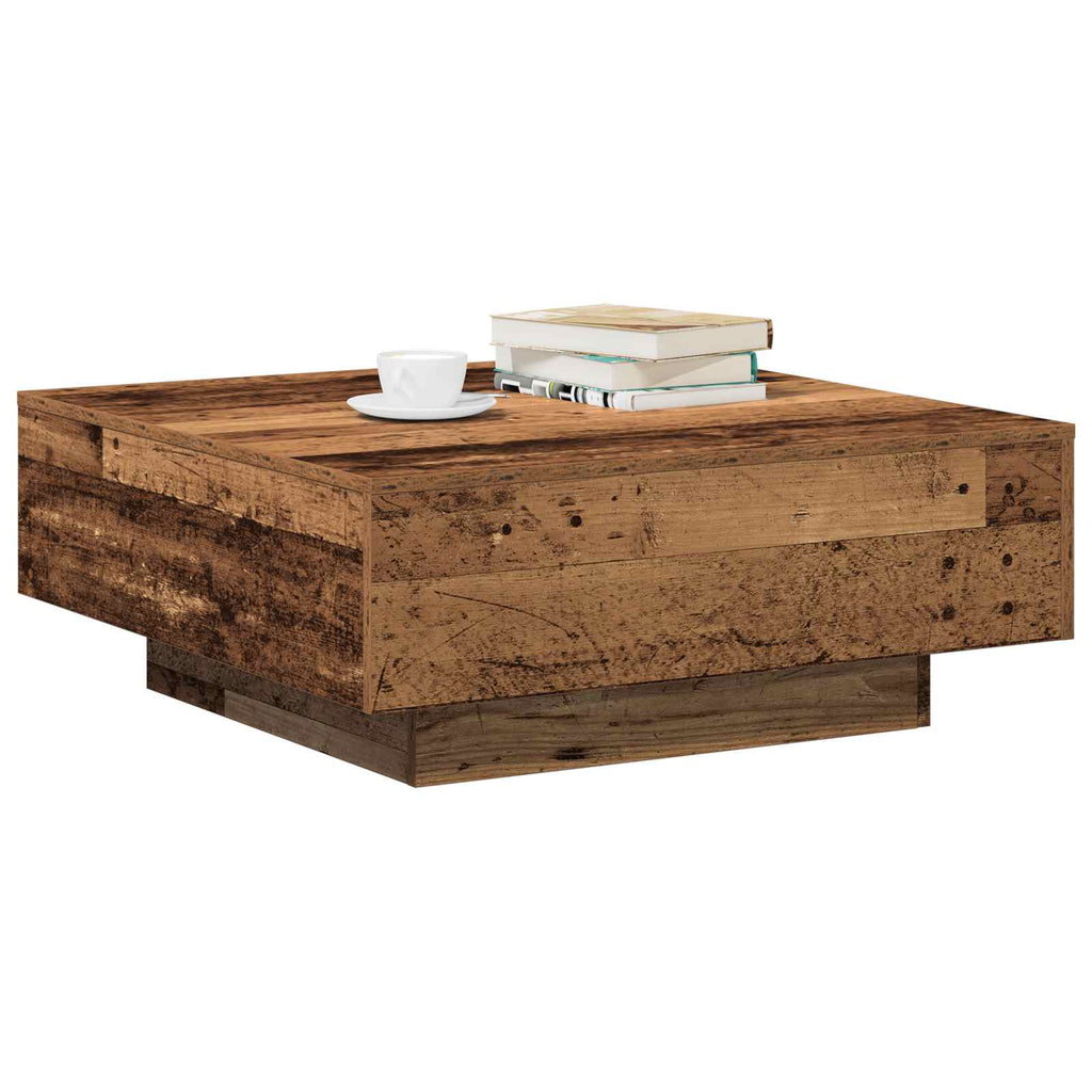 vidaXL Stolik kawowy Stare drewno 80 x 80 x 31 cm