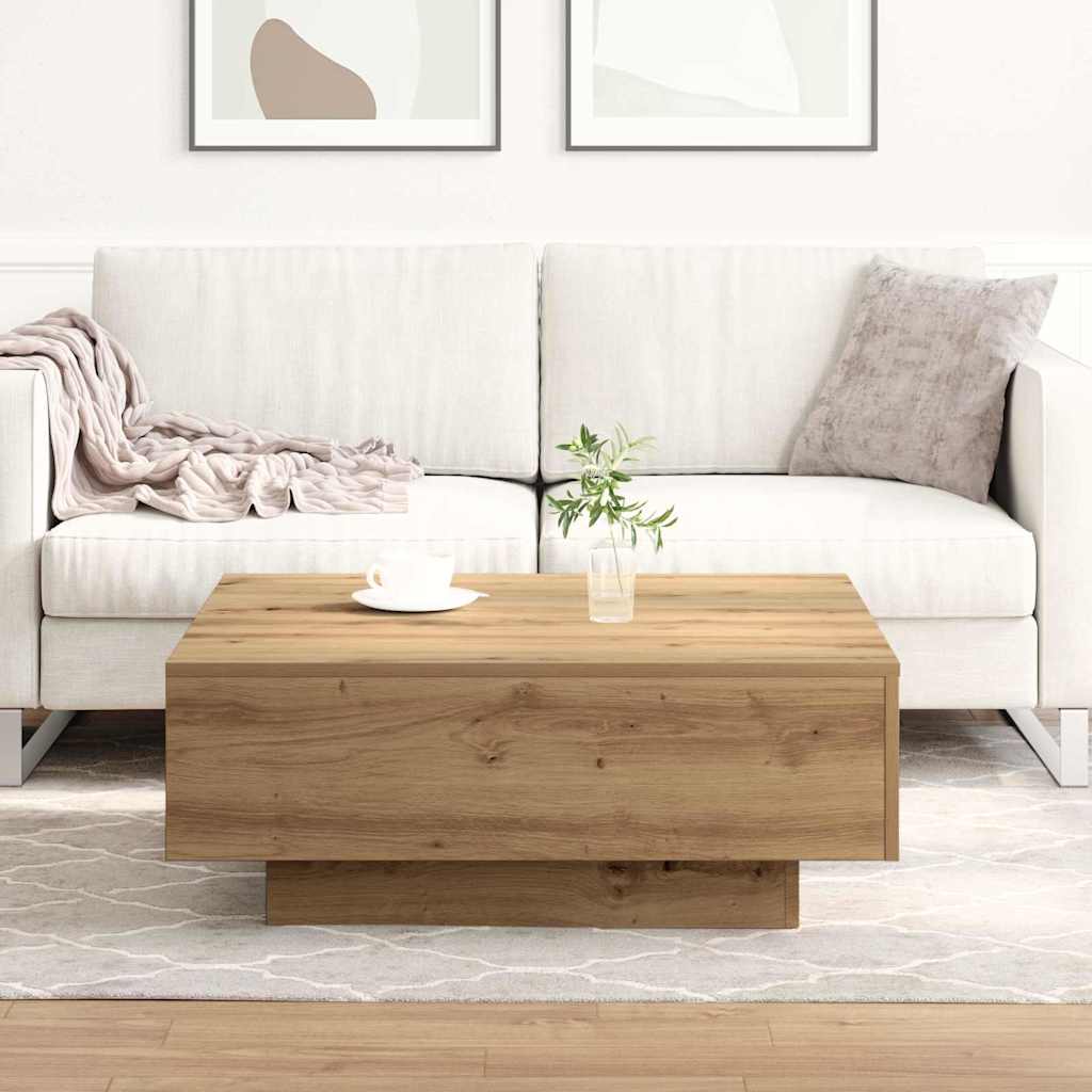 vidaXL Stolik kawowy Dąb rzemieślniczy 80 x 80 x 31 cm
