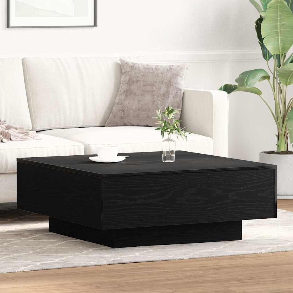 vidaXL Stolik kawowy Czarny Dąb 80 x 80 x 31 cm