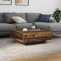 vidaXL Stolik kawowy Stary drewno i niebieski 80 x 80 x 31 cm
