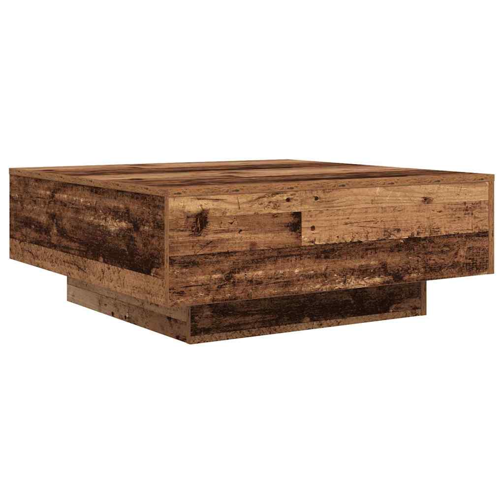 vidaXL Stolik kawowy Stary drewno i niebieski 80 x 80 x 31 cm