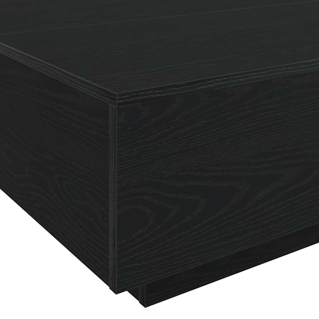 vidaXL Stolik kawowy Ze LED Lights Czarny Dąb 80 x 80 x 31 cm