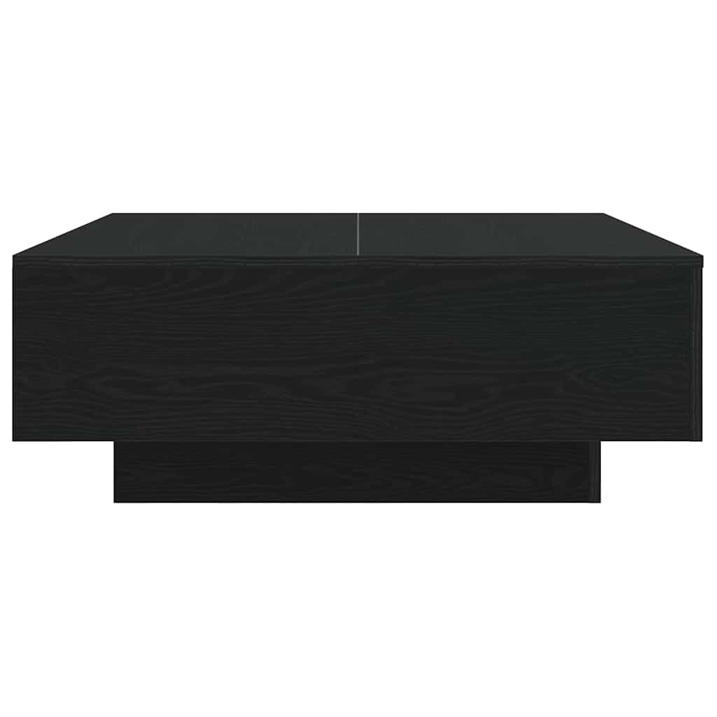 vidaXL Stolik kawowy Ze LED Lights Czarny Dąb 80 x 80 x 31 cm