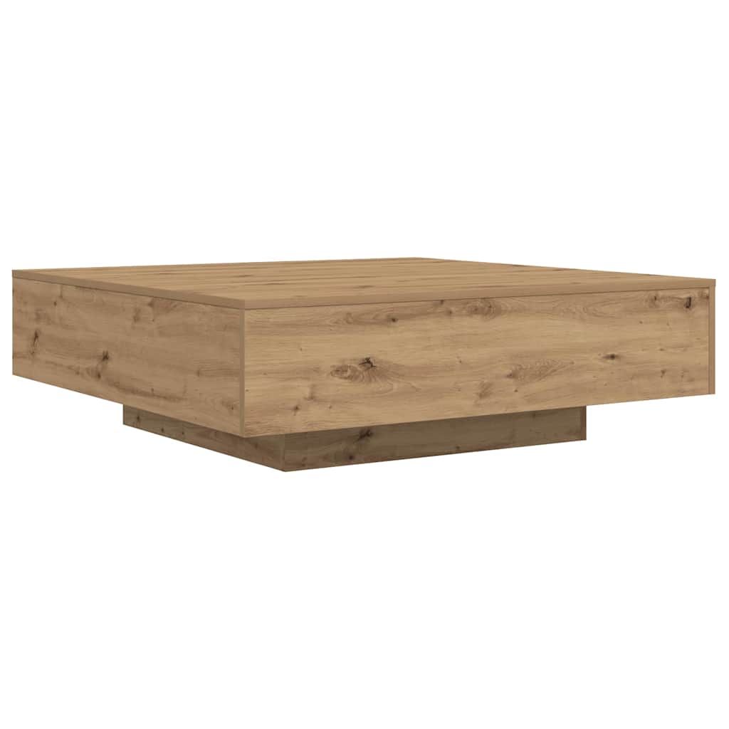vidaXL Stolik kawowy Ze LED Lights Dąb rzemieślniczy 100 x 100 x 31 cm