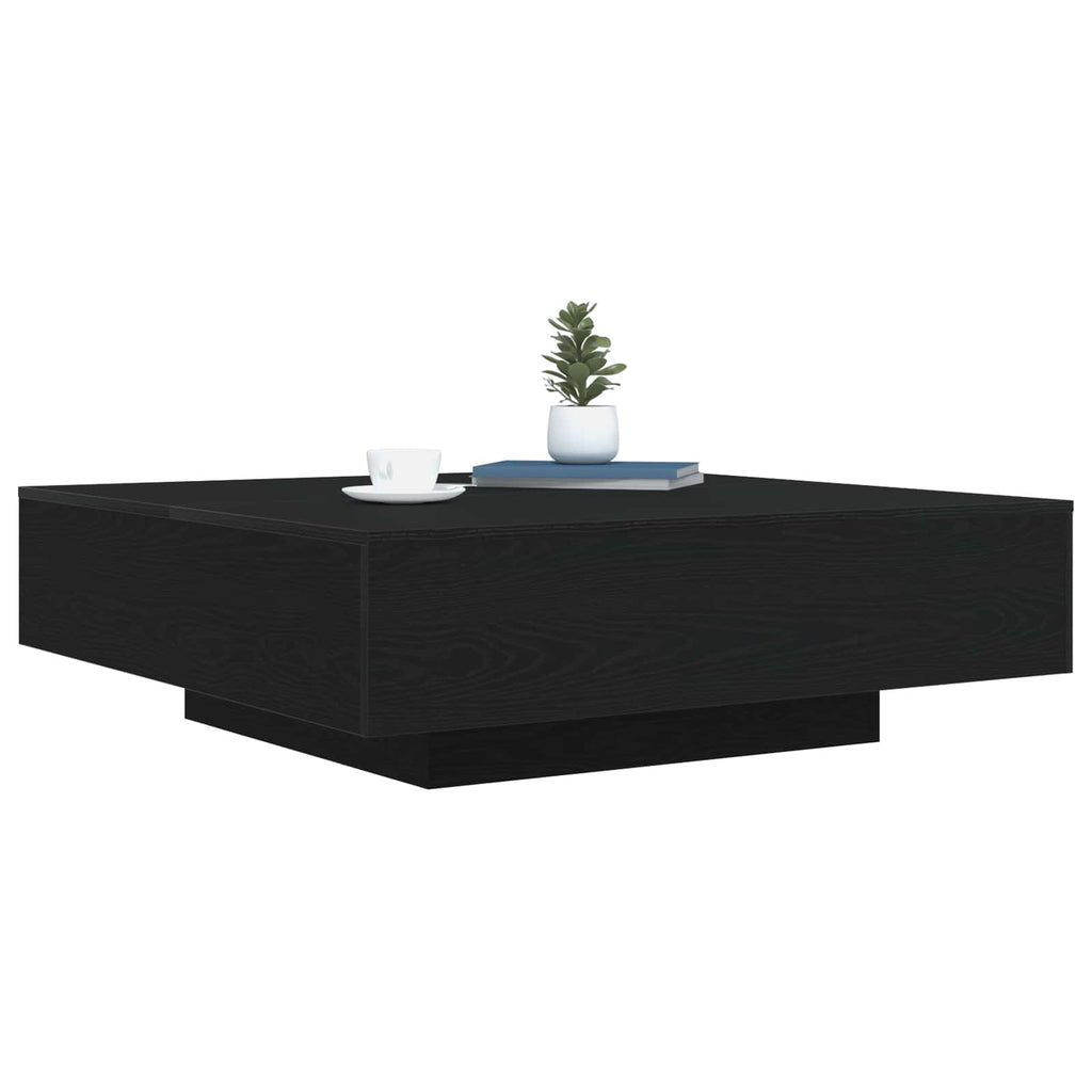 vidaXL Stolik kawowy Ze LED Lights Czarny Dąb 100 x 100 x 31 cm