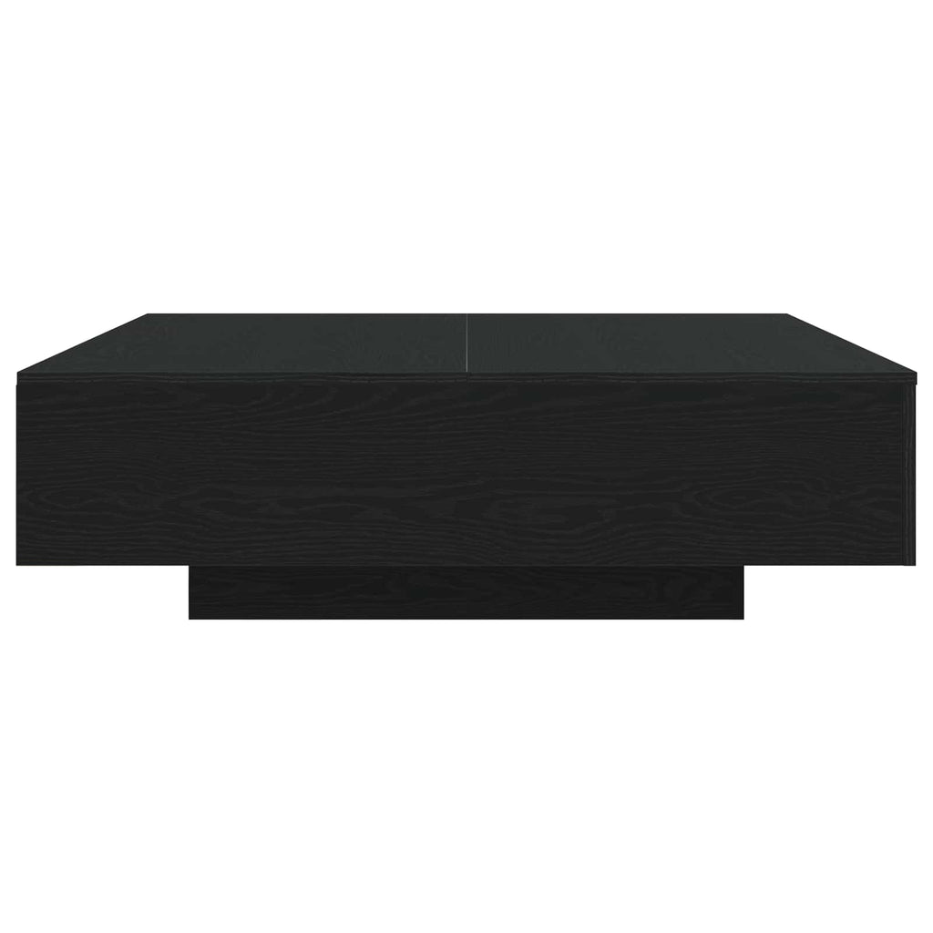 vidaXL Stolik kawowy Ze LED Lights Czarny Dąb 100 x 100 x 31 cm