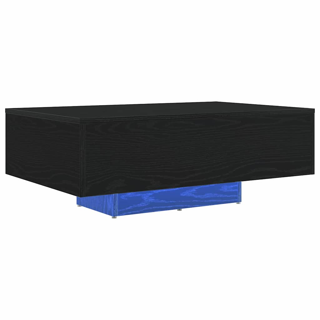 vidaXL Stolik kawowy Ze LED Lights Czarny Dąb 85 x 55 x 31 cm