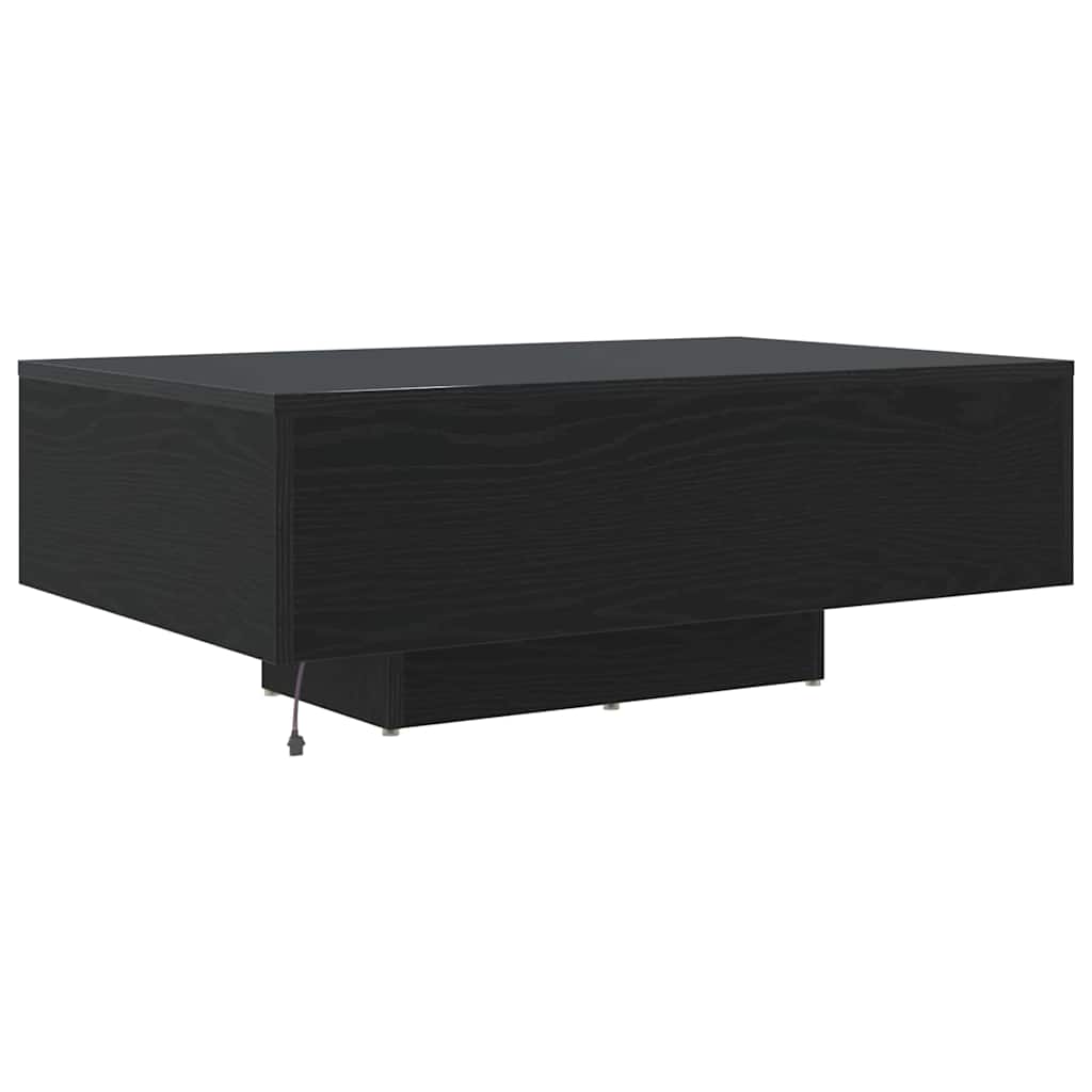 vidaXL Stolik kawowy Ze LED Lights Czarny Dąb 85 x 55 x 31 cm