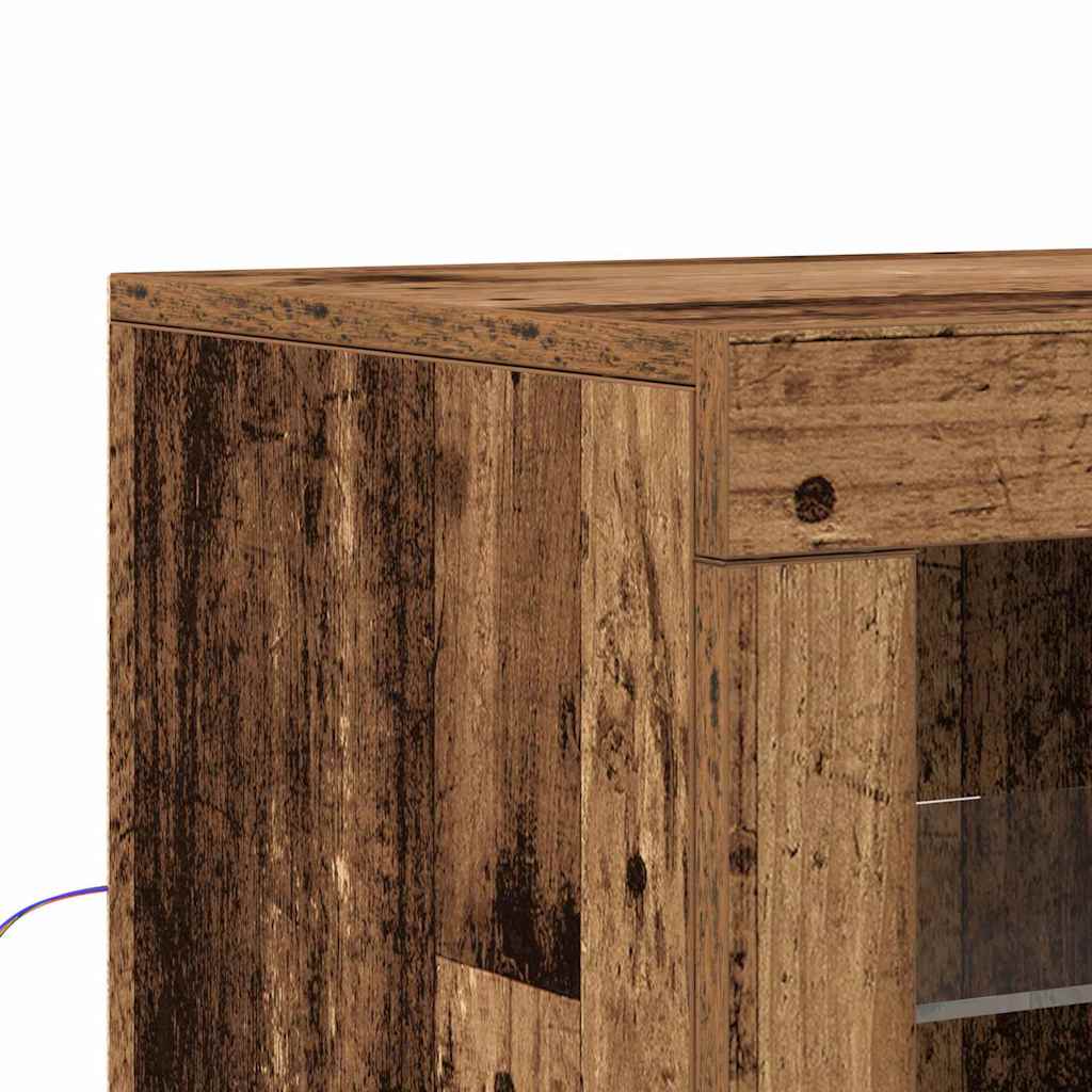 vidaXL Komoda LED Brązowy 60,5 x 37 x 67 cm Materiał drewnopochodny