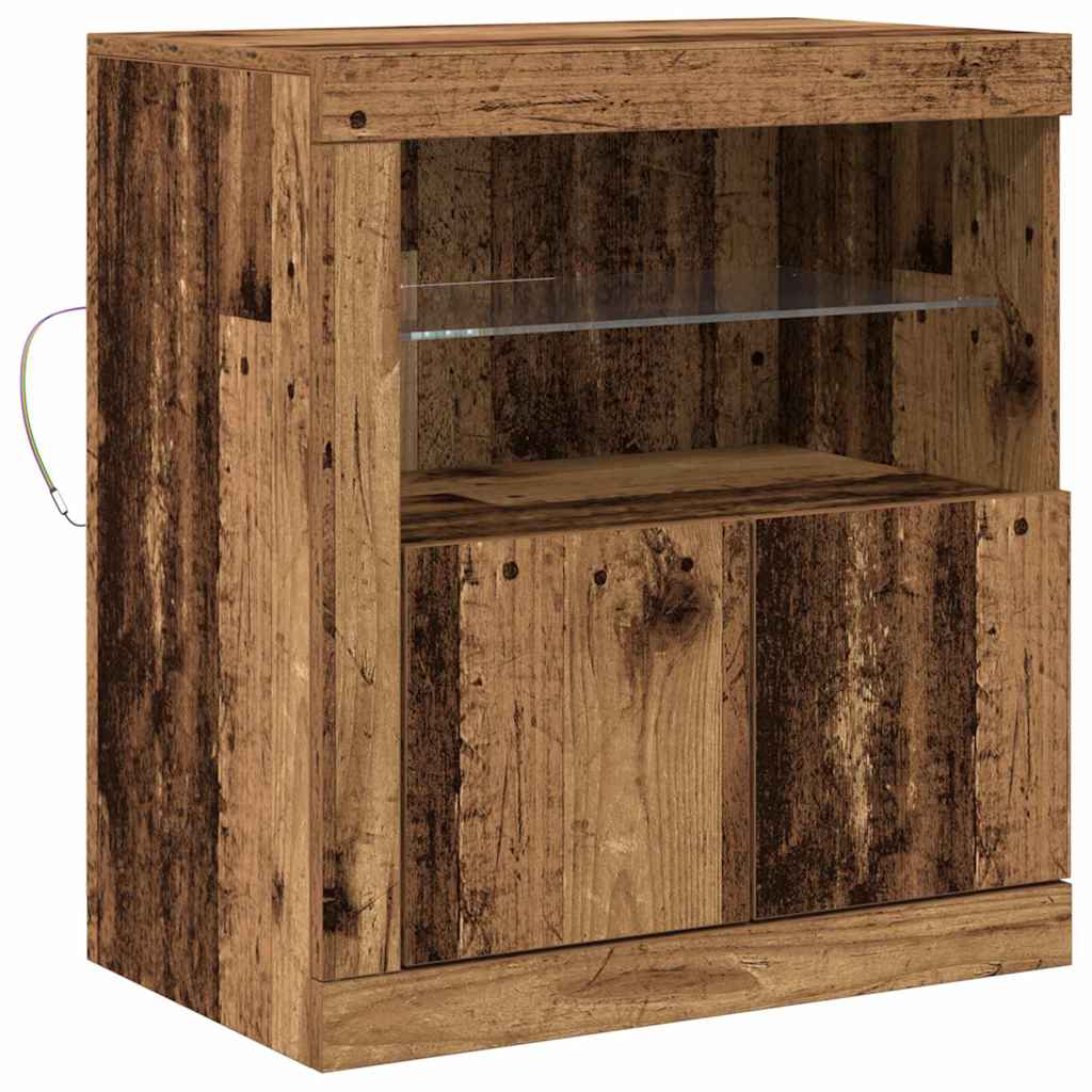 vidaXL Komoda LED Brązowy 60,5 x 37 x 67 cm Materiał drewnopochodny