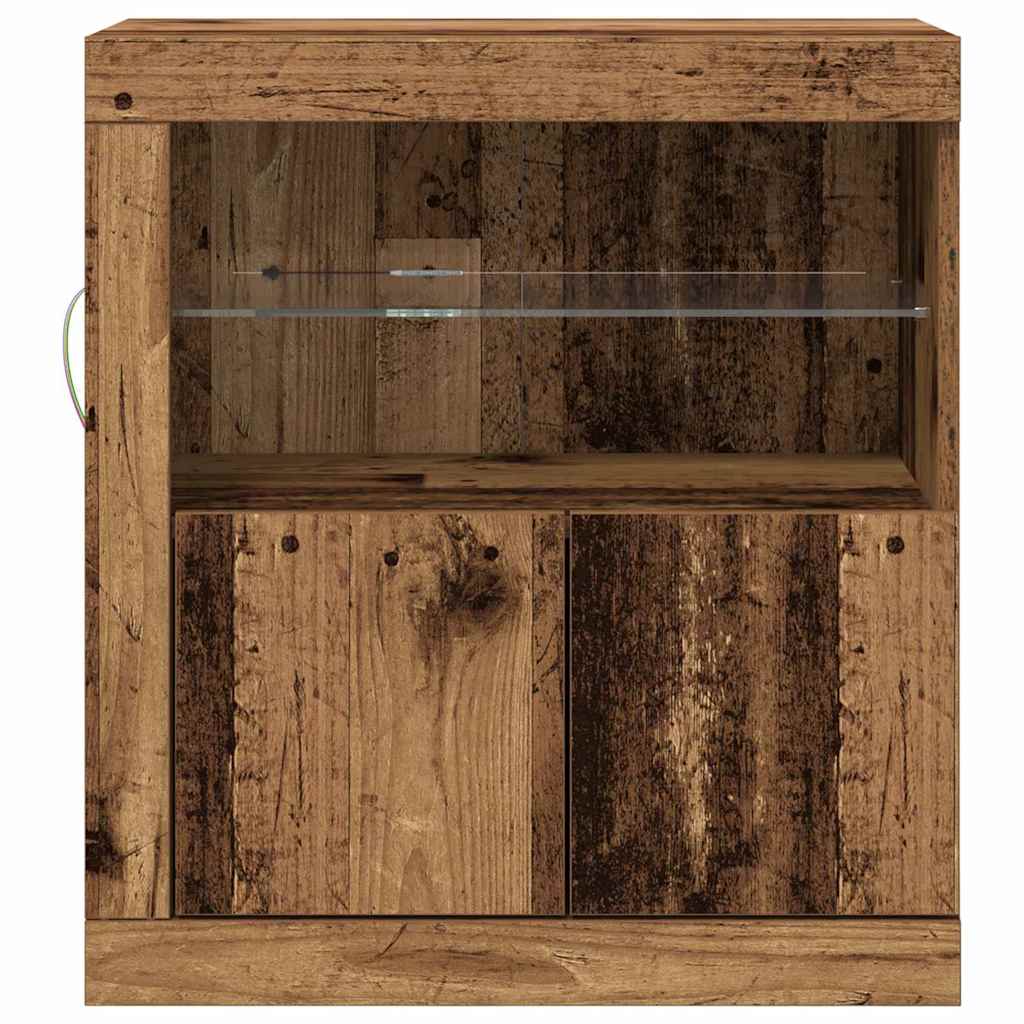 vidaXL Komoda LED Brązowy 60,5 x 37 x 67 cm Materiał drewnopochodny