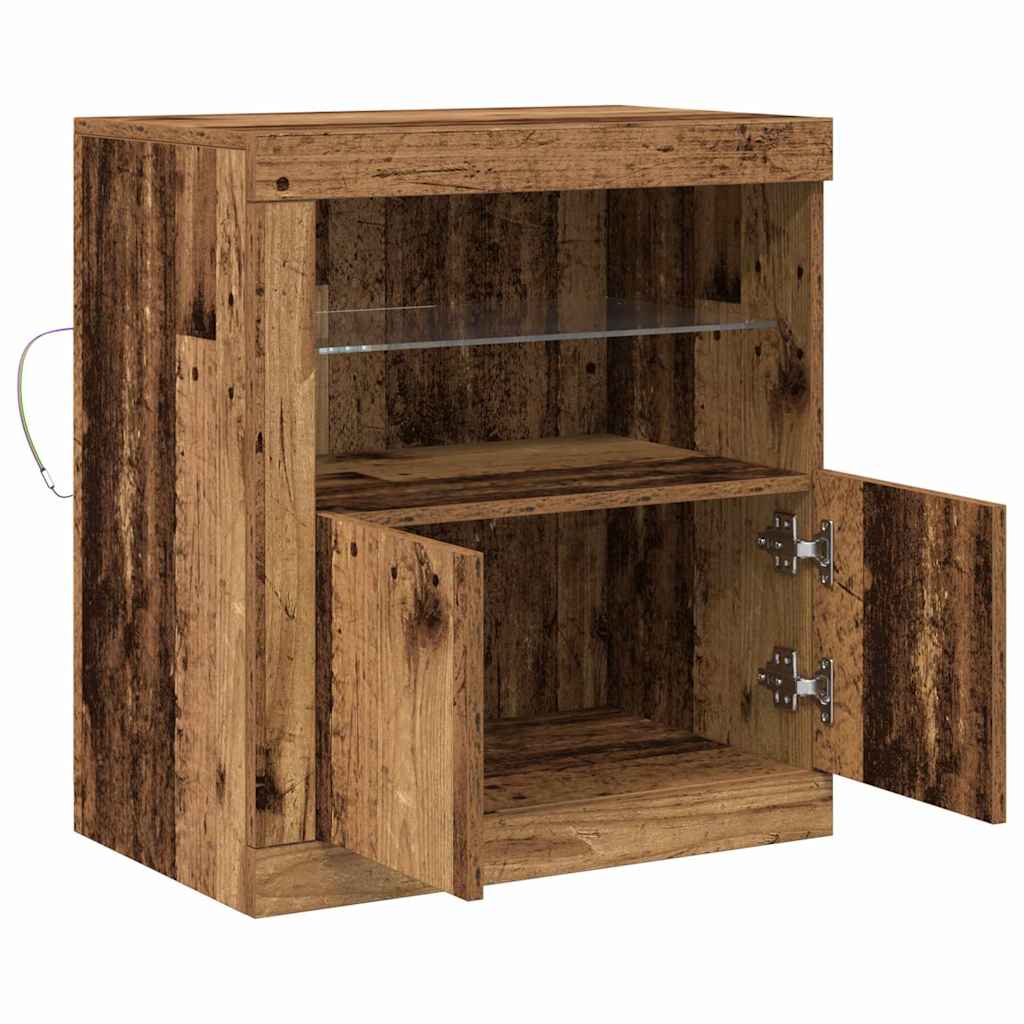 vidaXL Komoda LED Brązowy 60,5 x 37 x 67 cm Materiał drewnopochodny