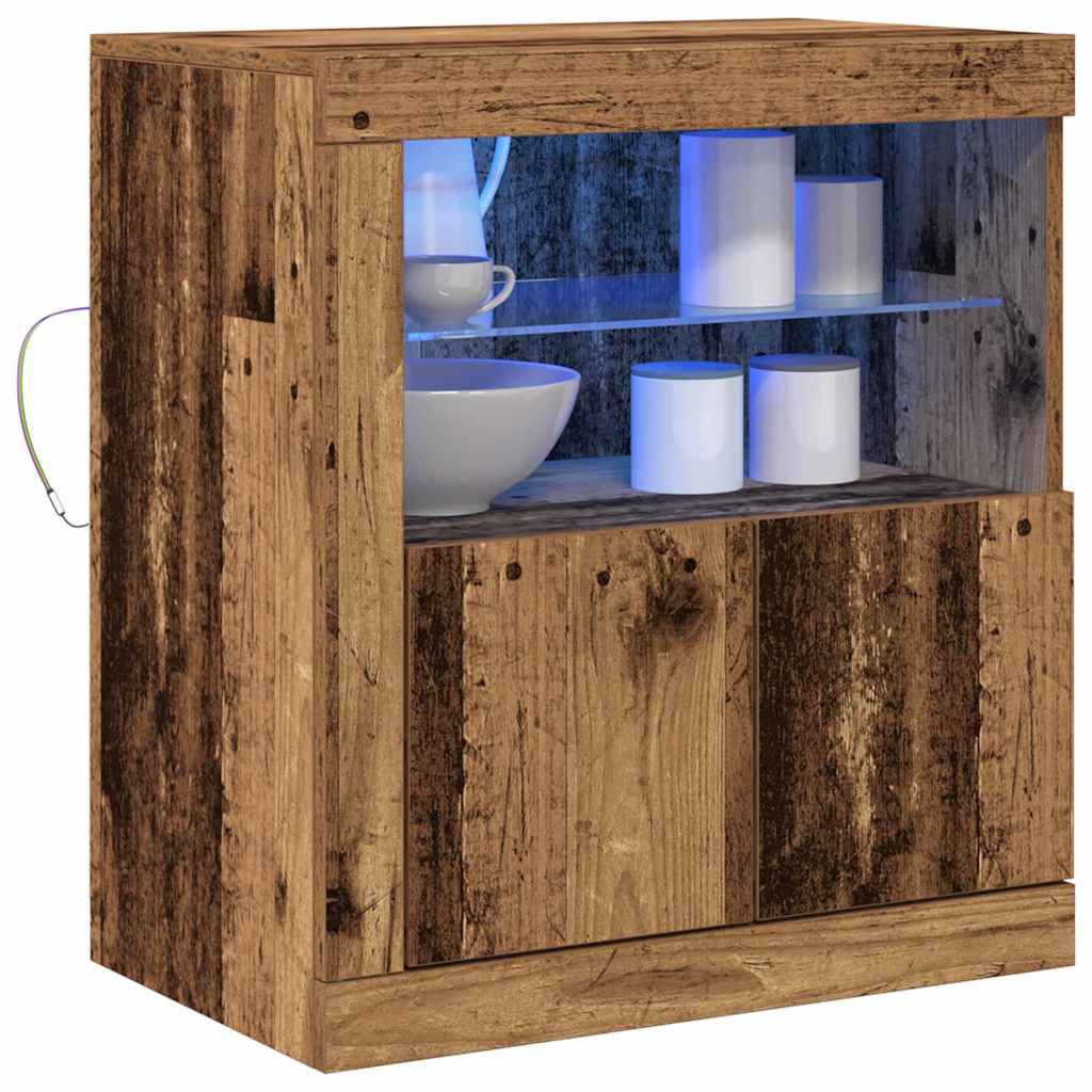 vidaXL Komoda LED Brązowy 60,5 x 37 x 67 cm Materiał drewnopochodny