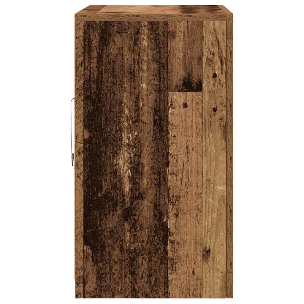 vidaXL Komoda LED Brązowy 60,5 x 37 x 67 cm Materiał drewnopochodny
