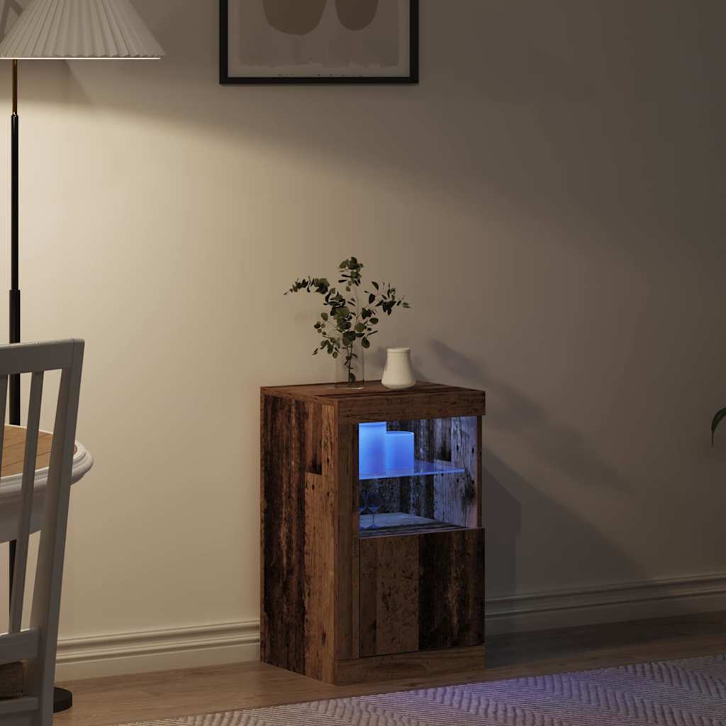 vidaXL Komoda LED Stare drewno 41 x 37 x 67 cm Materiał drewnopochodny