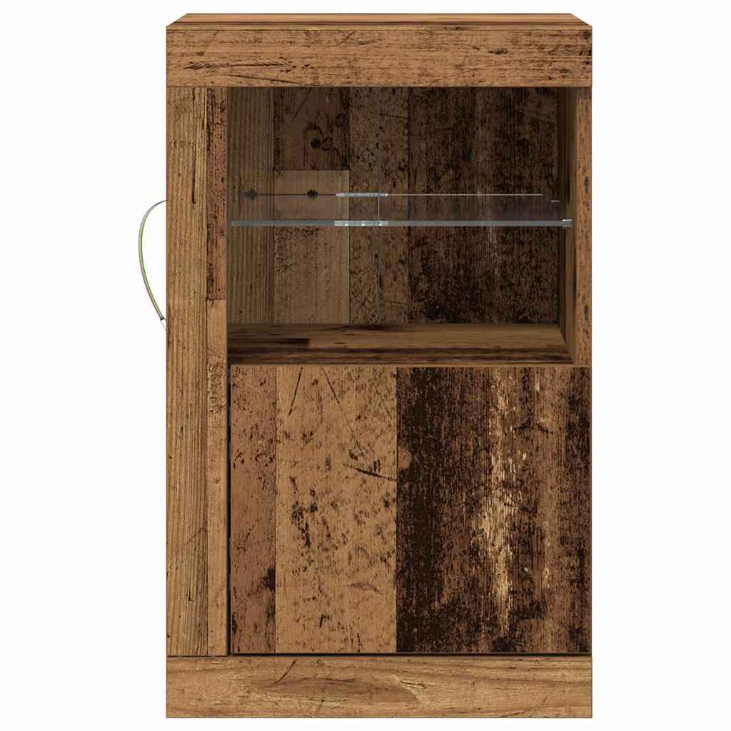 vidaXL Komoda LED Stare drewno 41 x 37 x 67 cm Materiał drewnopochodny